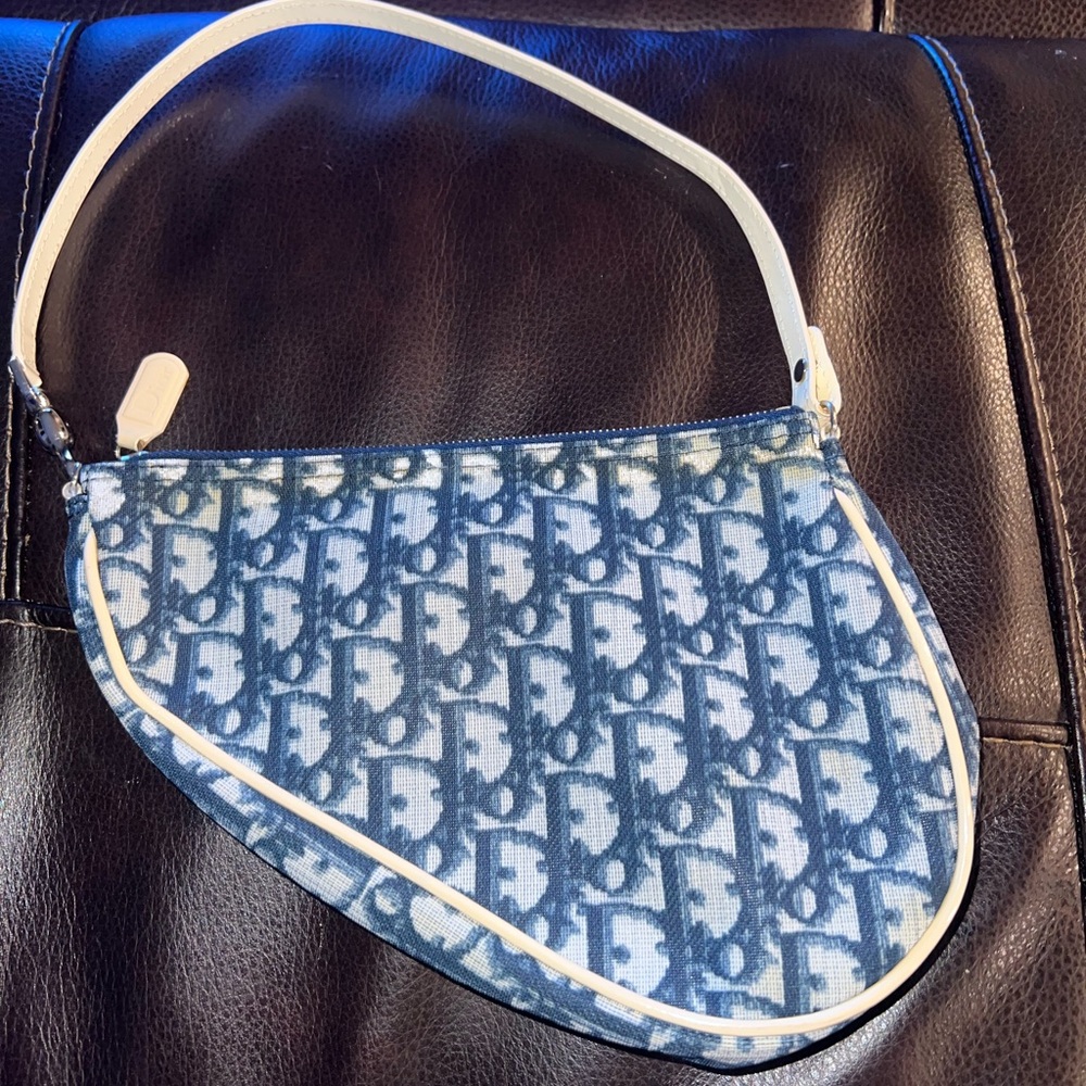 100% Auth. Dior Trotter Saddle Bag Navy - Picture 3 of 13